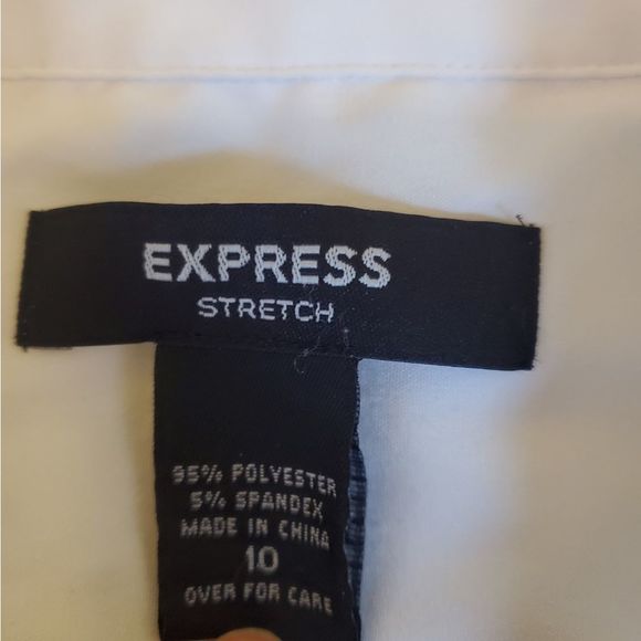 Express White Collared Wrap Blouse M - Picture 8 of 9